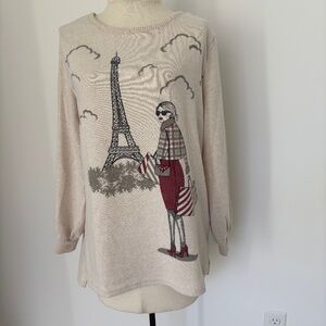 Colortree Fall Fashion Gal Paris knit Sweater Top Size Medium